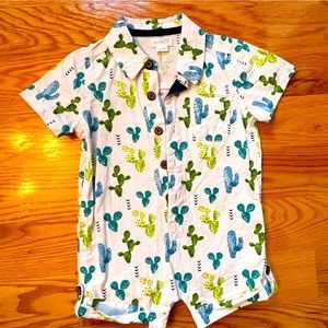 Mud Pie romper size 12-18 months with cactus print.